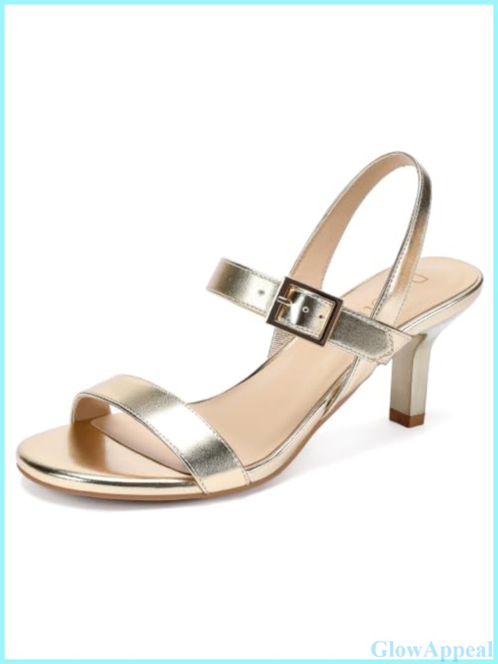 Kitten Heel Slingback Open Toe Faux Leather Dress Sandals Ankle Strap